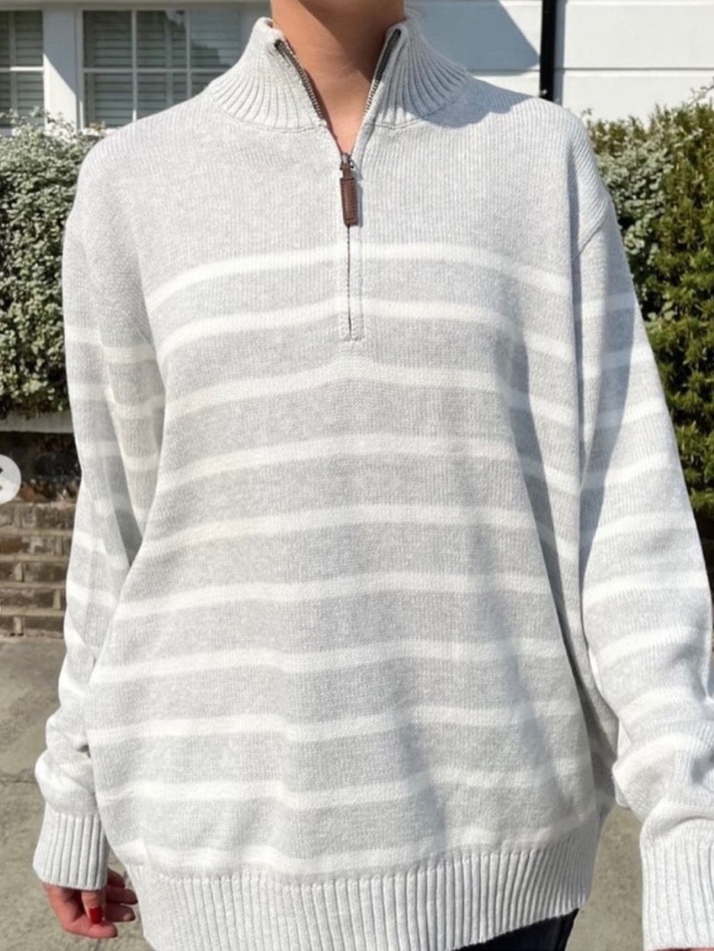 Brandy Melville Grey Aleah Stripe Sweater